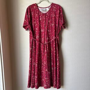 Vintage 90s Floral Maxi Cottagecore Dress 2XL
